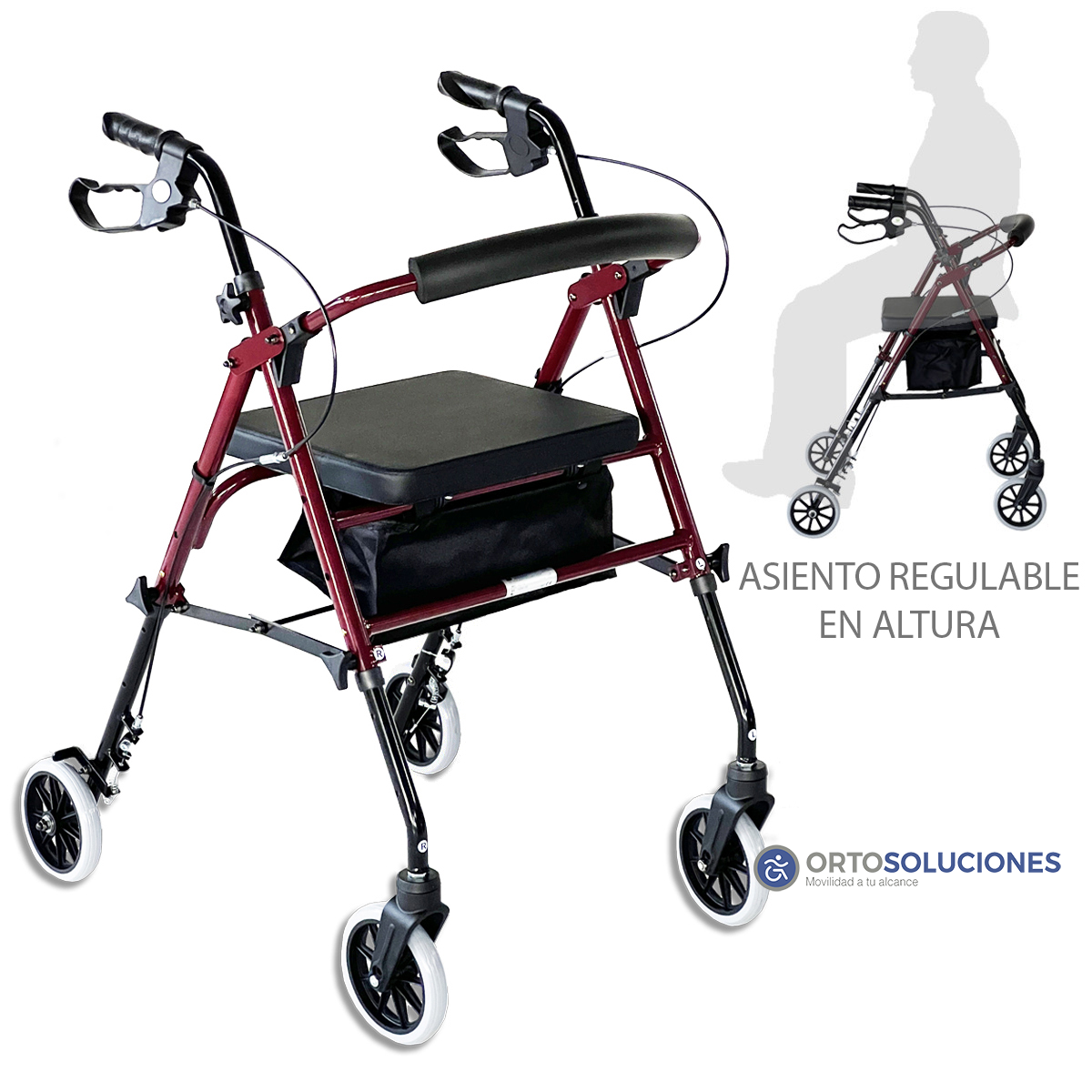 Rollator asiento regulable altura HI LOW