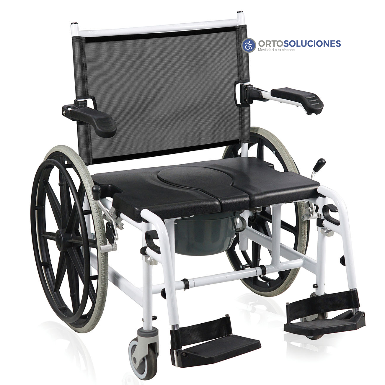 Silla de ducha XL con ruedas ONDA  hasta 200 Kg