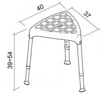 Taburete triangular para ducha PORTOFINO