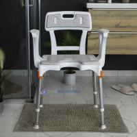 Silla de ducha asiento U y reposabrazos