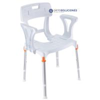 Silla de ducha asiento U y reposabrazos